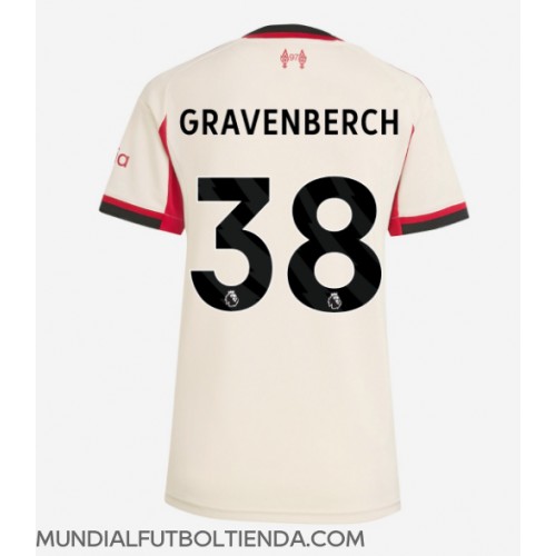 Camiseta Liverpool Ryan Gravenberch #38 Segunda Equipación Replica 2025-26 para mujer mangas cortas